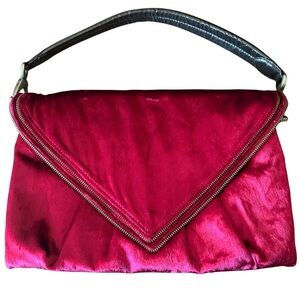 Matt & Nat Santogold Red Velvet Clutch Shoulder Crossbody Foldover Purse